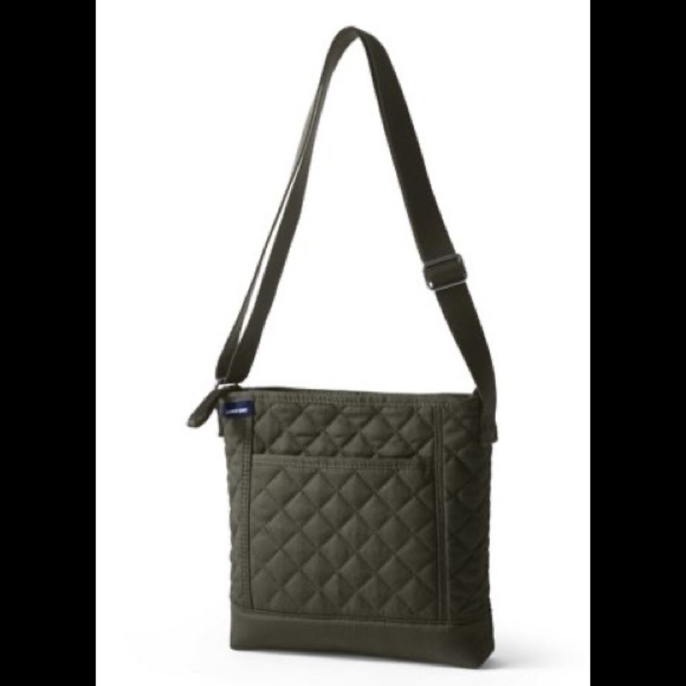 Lands End Black Quilted Crossbody Bag *BRAND NEW*